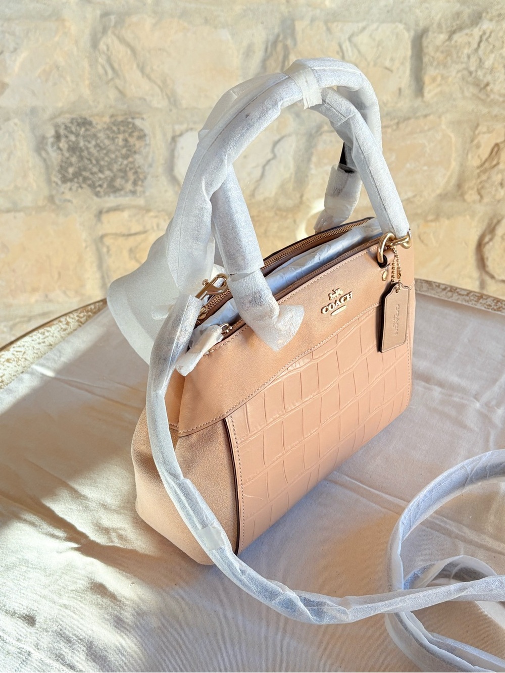 Coach Brooke Medium croc satchel NWT Authentic